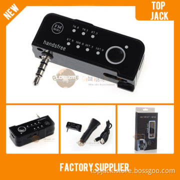 3.5mm FM Transmitter Car Music Player W/ Car Charger for iPhone / iPad / MP3 - Black (A-10)